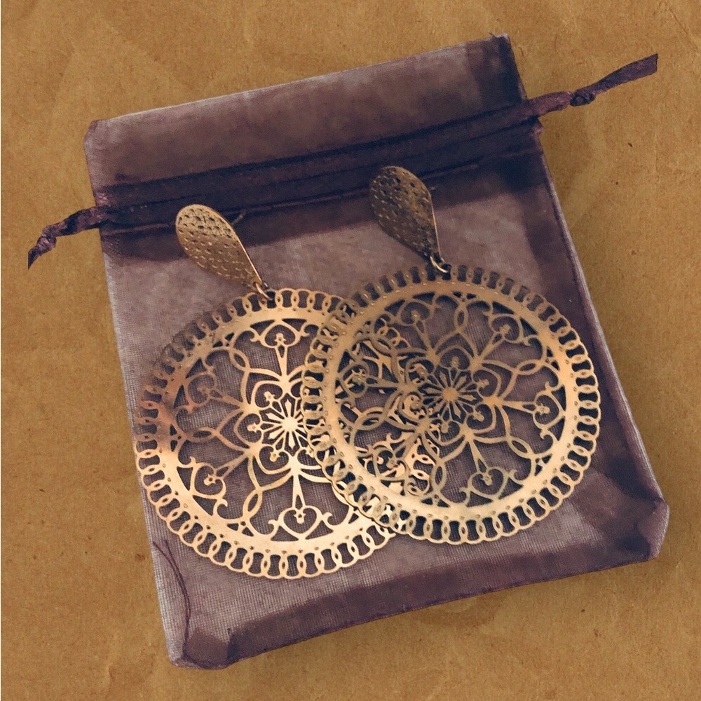 Bronze Feather light Earrings In Brand New Condition.